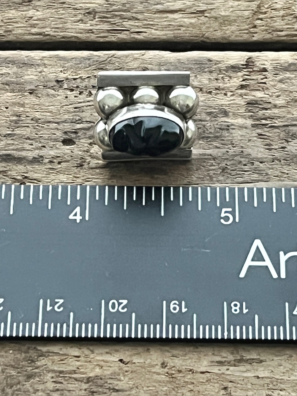 Vintage Mexican Sterling Silver Carved Black Onyx Fac… - Gem